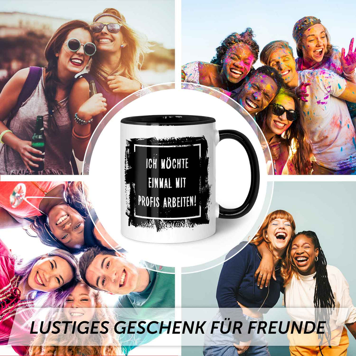 Bedruckte Tasse mit Spruch - "Ich möchte einmal mit Profis arbeiten!"