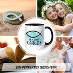 Bedruckte Tasse - zur Konfirmation mit Name & Datum