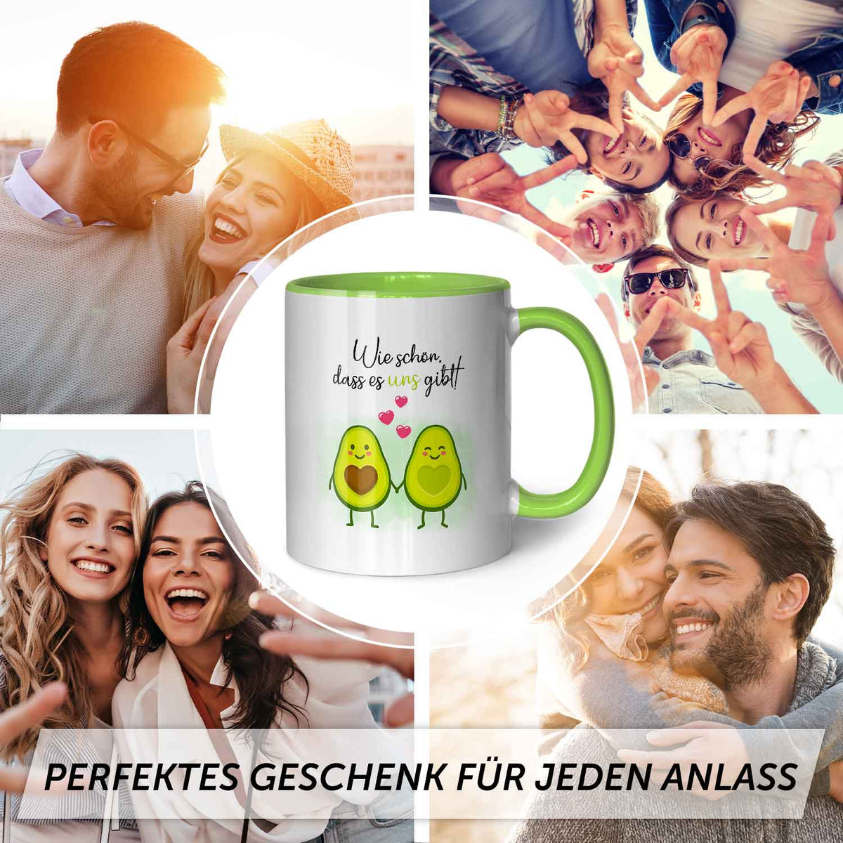 Bedruckte Tasse mit Spruch - Avocado Love