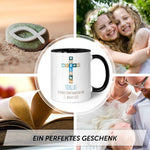 Bedruckte Tasse mit Motiv - Zur Konfirmation V2 mit Name & Datum