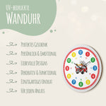 Wanduhr Kinder Feuerwehr - mit UV Druck