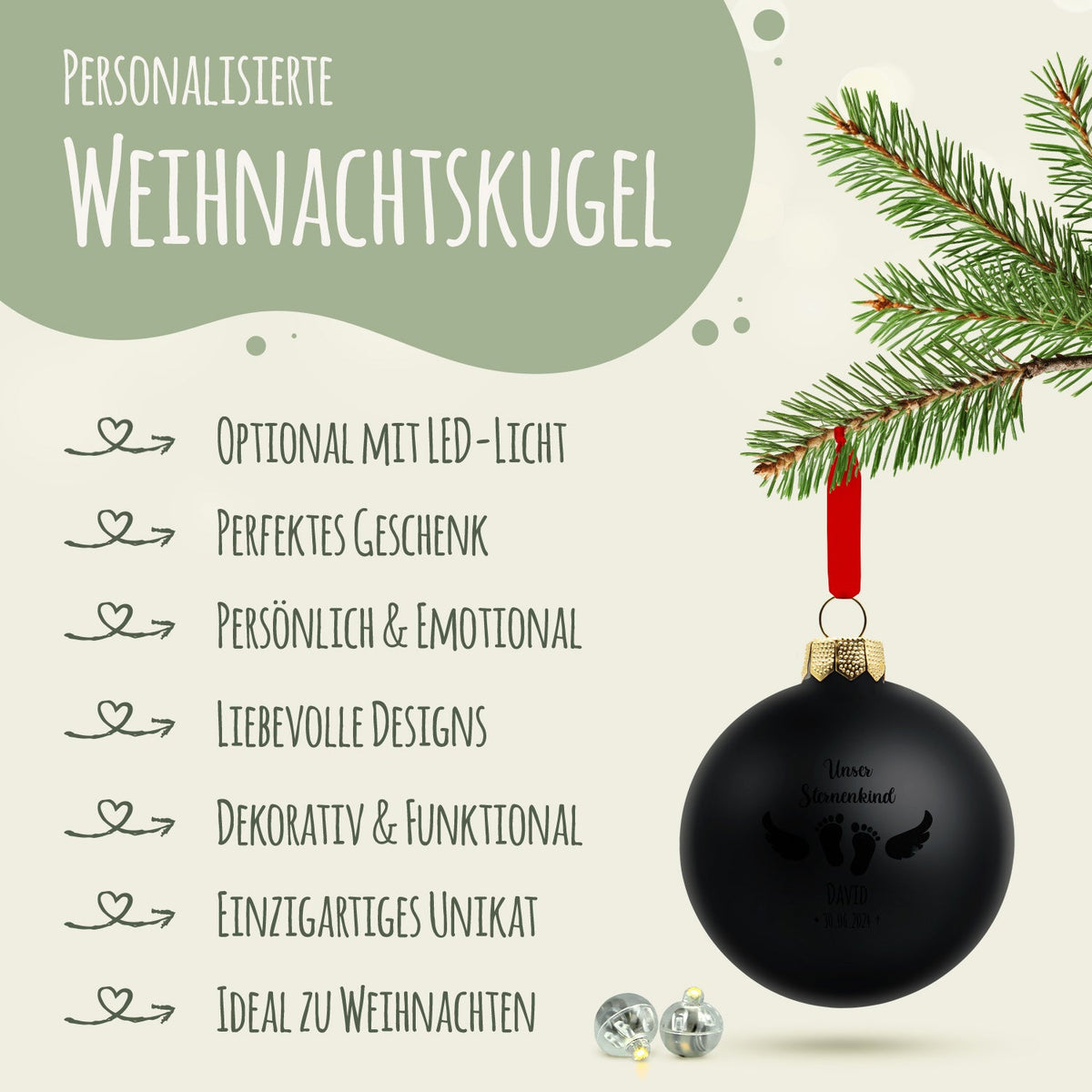 Gravierte Weihnachtskugel - Sternenkind