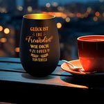 Deko Windlicht aus Glas mit Gravur - Glück ist eine Freundin wie Dich zu haben - Personalisiert mit