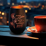 Deko Windlicht aus Glas mit Gravur - Pusteblumen - Personalisiert mit Namen & Datum