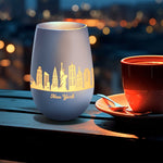 Deko Windlicht aus Glas mit Gravur - Skyline New York