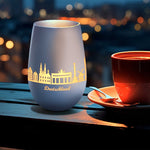 Deko Windlicht aus Glas mit Gravur - Skyline Deutschland
