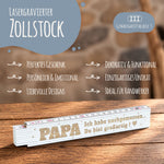 Zollstock 2 Meter mit Gravur - Papa ich habe nachgemessen