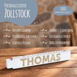 Zollstock 2 Meter mit Gravur oder Druck - Wunschname - Personalisiert mit Namen