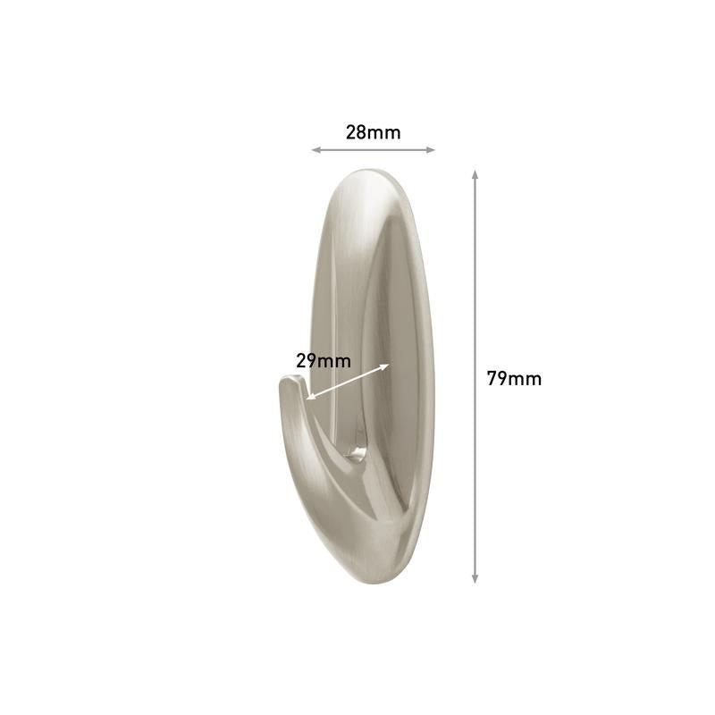Command™ Medium Designer-Haken in Metall-Look, 17081BN | Packung (1 Stück)