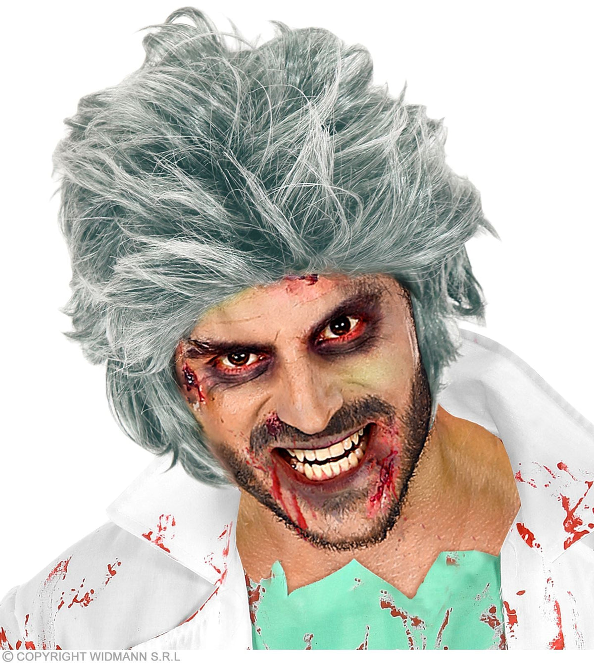 Halloween Perücke Herren "Zombie" | Grau