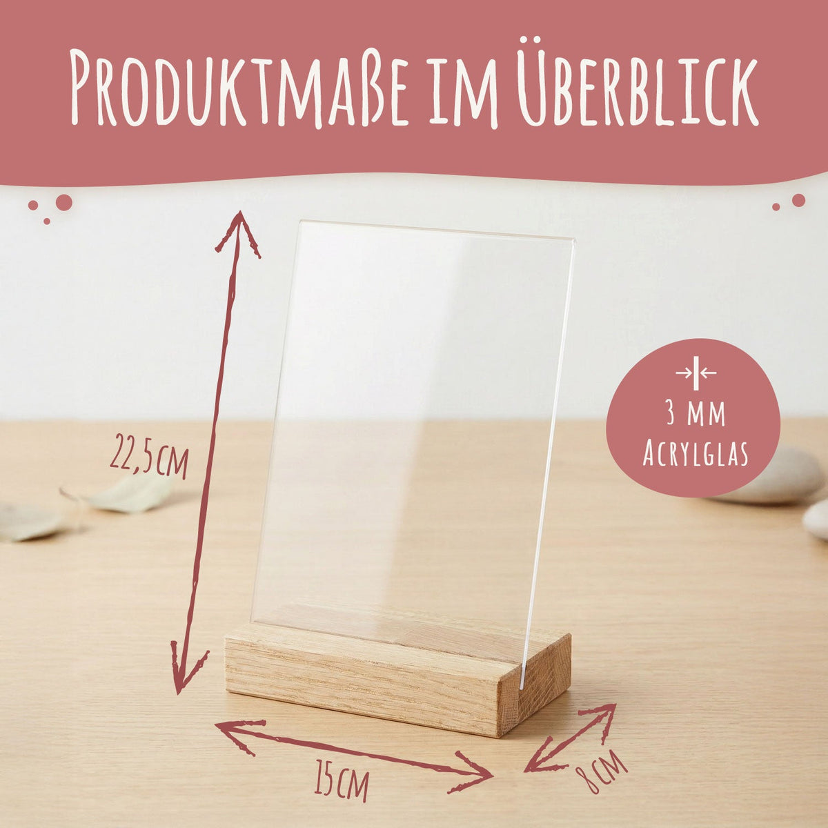 Personalisierter Kalender auf Acrylglas - Geschenk mit Namen & Datum