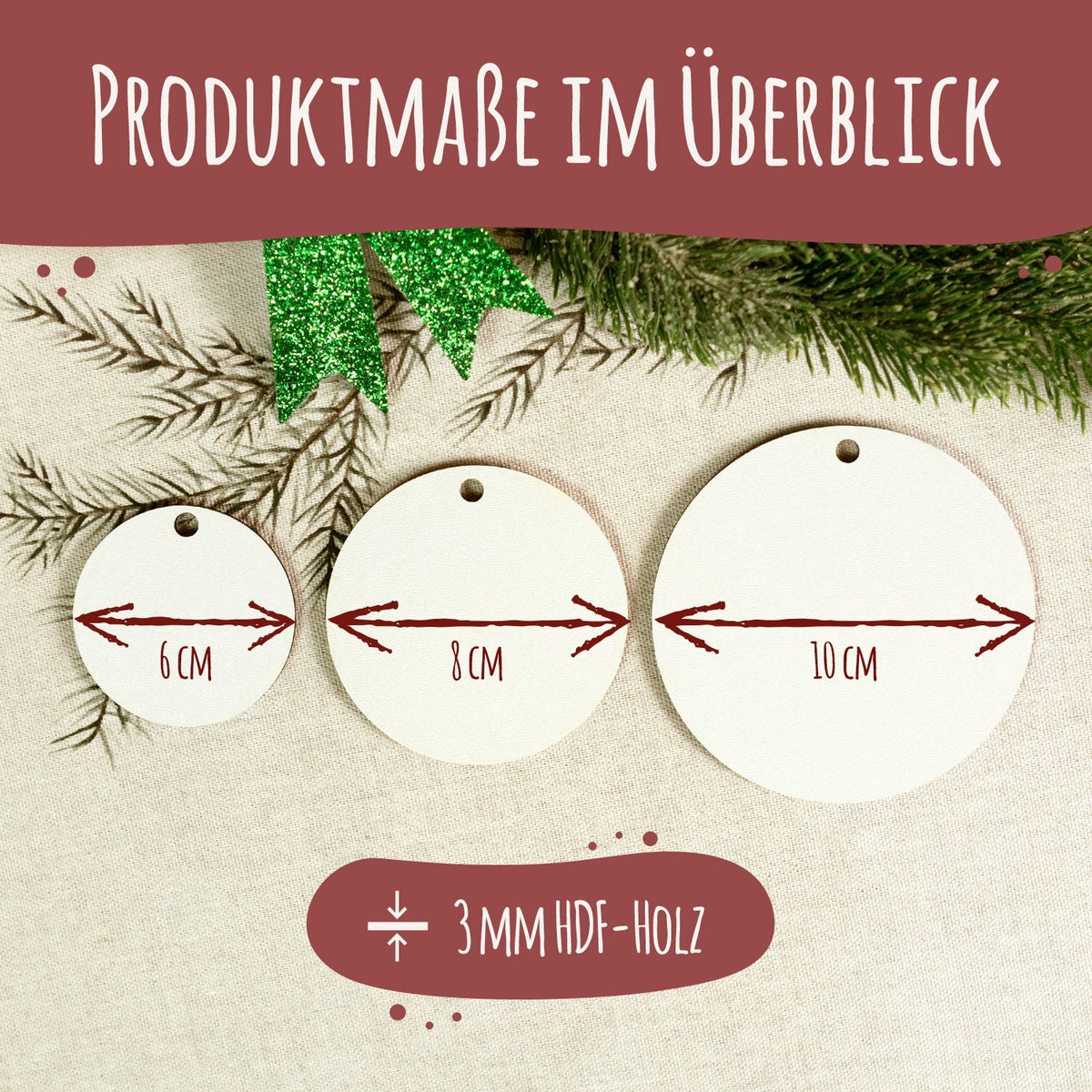 Christbaumschmuck aus Holz - Weihnachtswald - Weihnachtsanhänger mit Namen