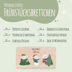 Frühstücksbrettchen zu Weihnachten - Eisbären - personalisiert mit Name