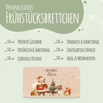 Frühstücksbrettchen zu Weihnachten - Pullovertiere - personalisiert mit Name