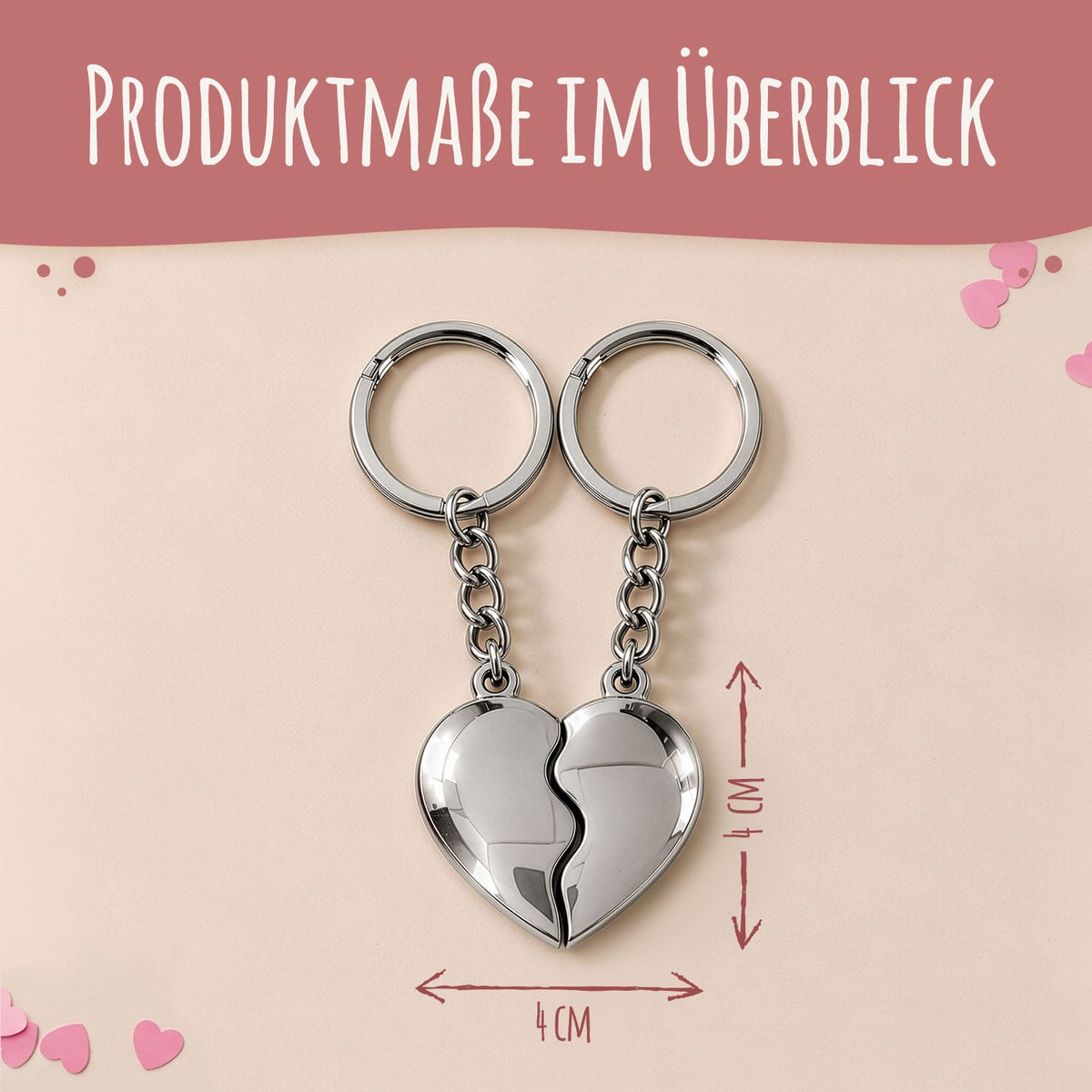 Schlüsselanhänger Broken Heart in Silber mit Gravur