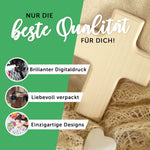 Personalisierbares Holzkreuz zur Taufe Konfirmation oder Kommunion - Regenbogen Design