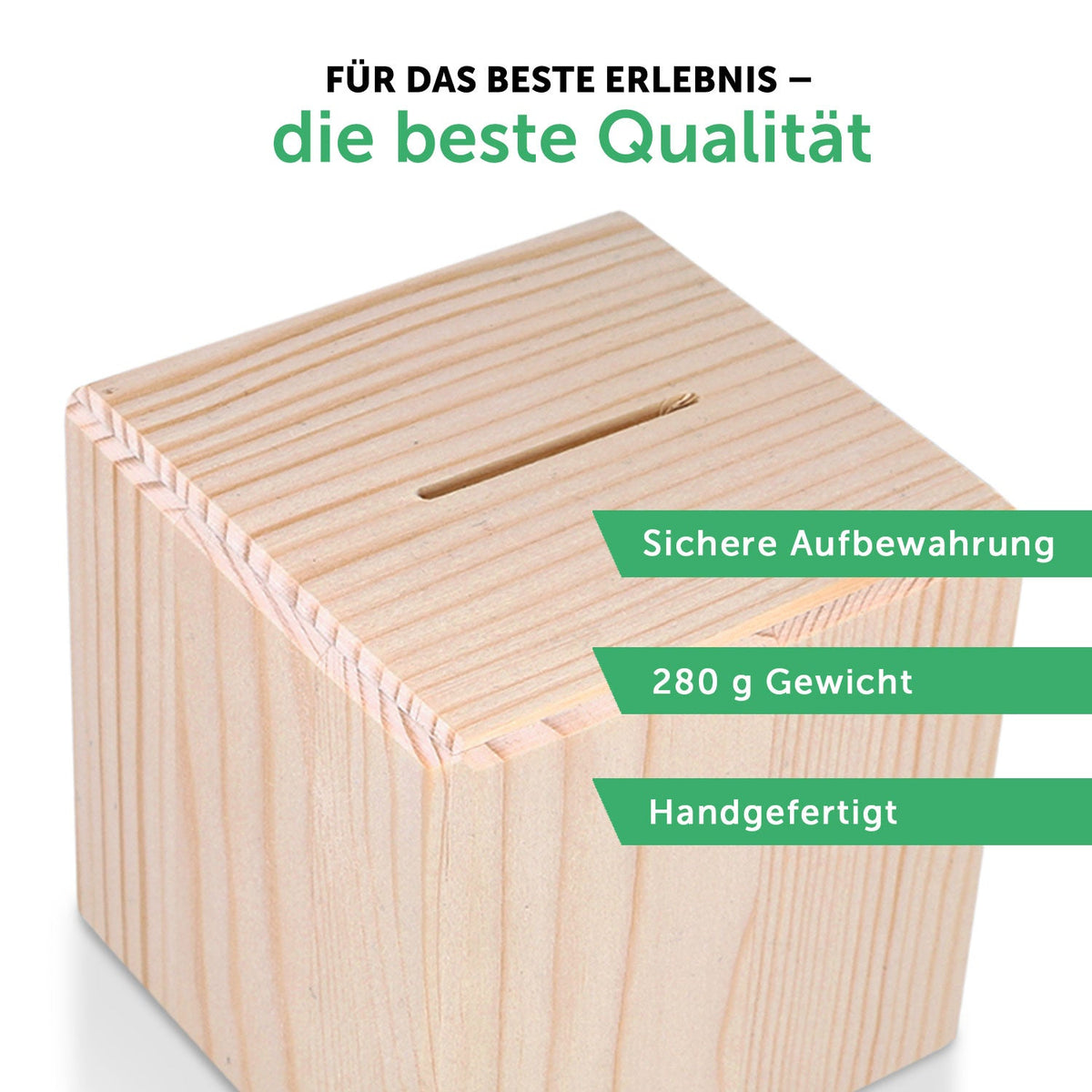 Spardose aus Holz - Fisch Kranz