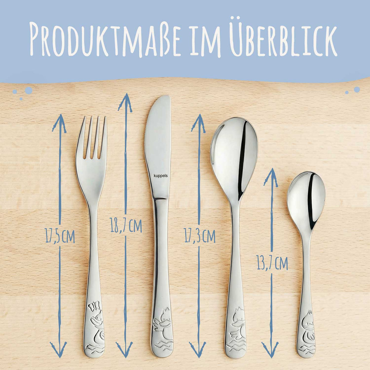 Personalisiertes Kinderbesteck - 4-teiliges Besteckset mit Name für Kinder Namma Markt