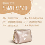Personalisierte Leder Kosmetiktasche mit Name für Kosmetik & MakeUp Namma Markt