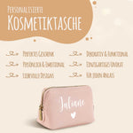 Personalisierte Leder Kosmetiktasche mit Name für Kosmetik & MakeUp Namma Markt