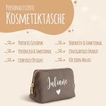 Personalisierte Leder Kosmetiktasche mit Name für Kosmetik & MakeUp Namma Markt