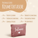 Personalisierte Samt Kosmetiktasche mit Name für Kosmetik & MakeUp