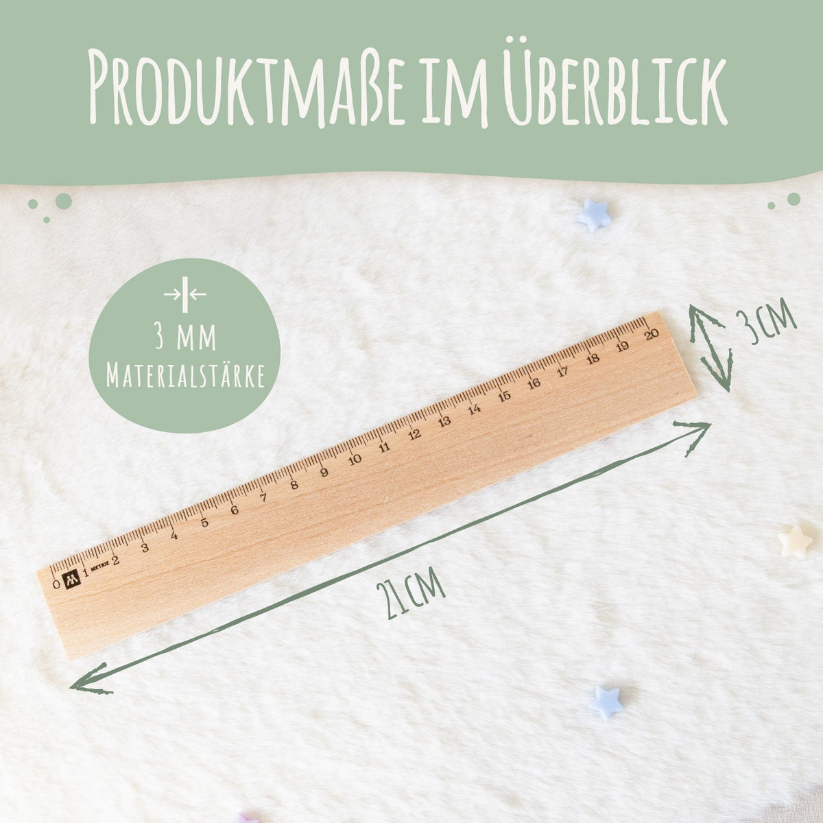 Lineal zur Einschulung im Jungle Design für Kinder aus Holz