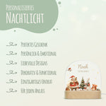 Kinder LED Nachtlicht mit Sockel aus Holz - "Pullovertiere"