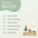 Kinder LED Nachtlicht mit Sockel aus Holz - "Waldfreunde"