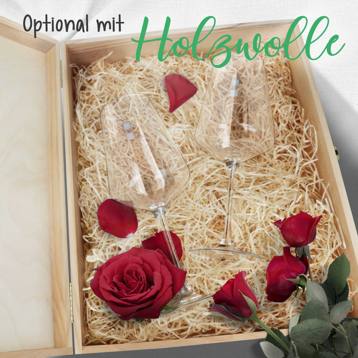 Stölzle Lausitz Weingläser mit Gravur als Set - "Flower Wedding"