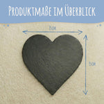Bedrucktes Schieferherz - In Gedenken V2 - Personalisiertes Geschenk
