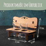 Gravierte Schnapsbank mit Name im Bester Papa Design + 2 Schnapsgläser