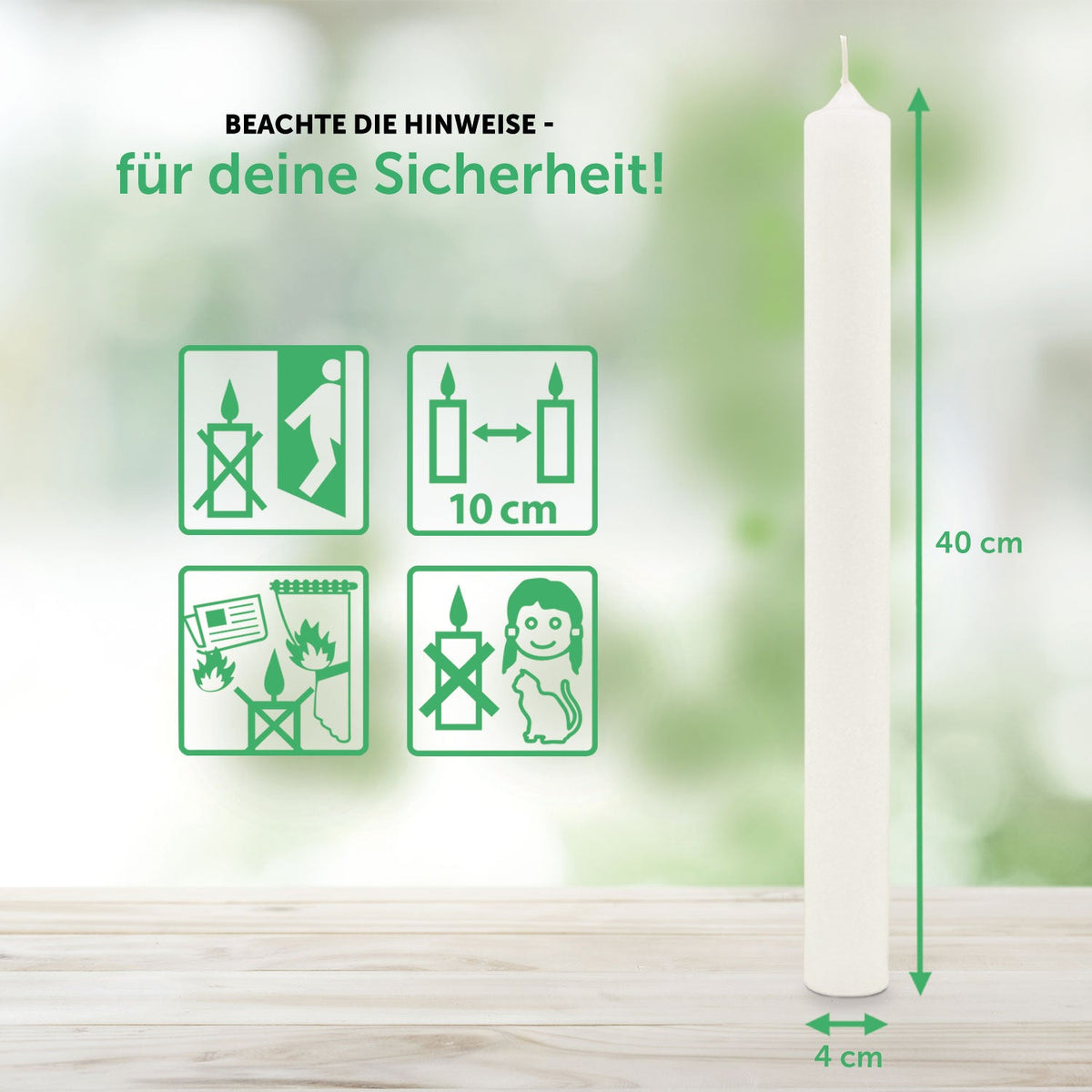 Stabkerze "Kreuz Symbole"- Kommunion Kerze mit Namen & Datum