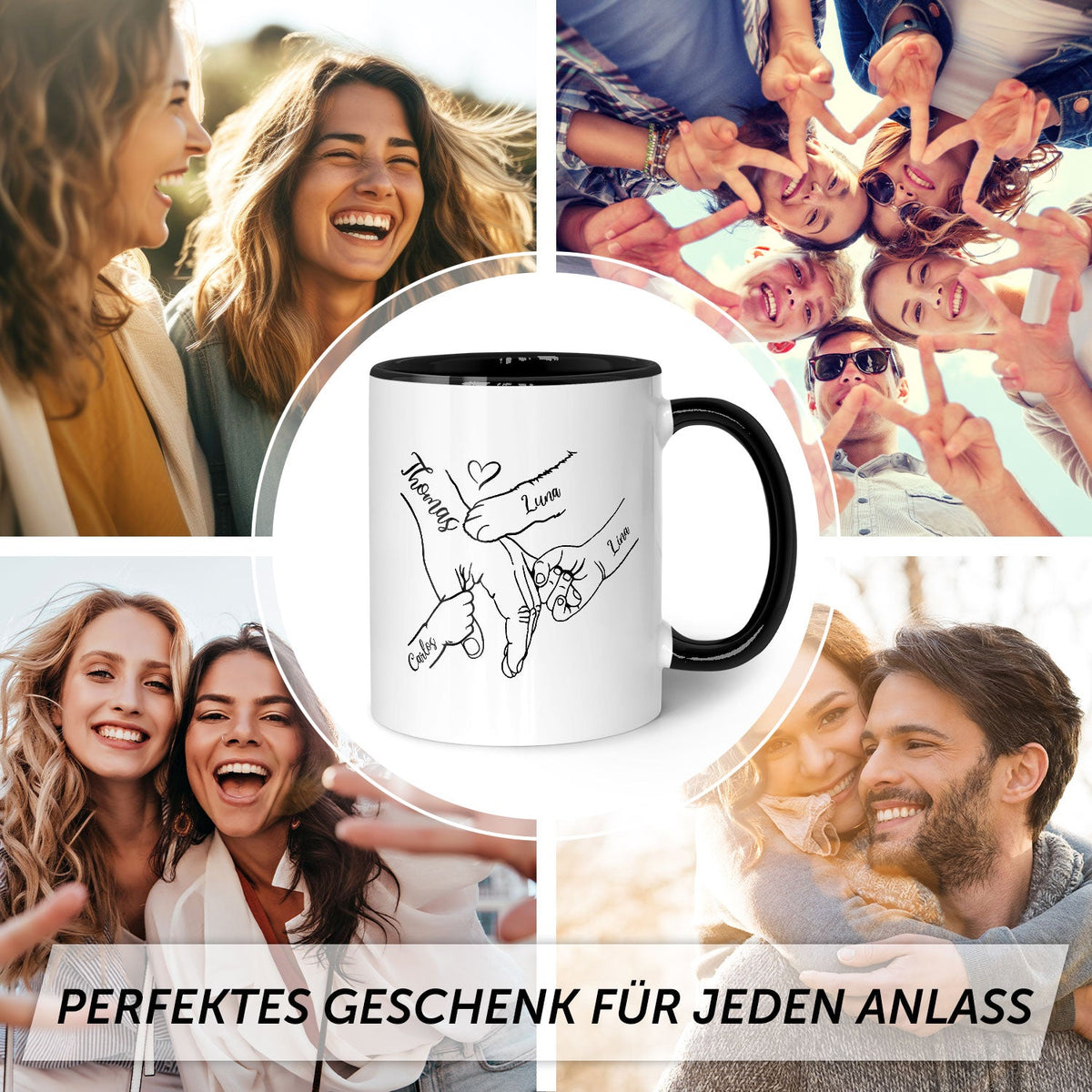 Bedruckte Tasse - Hände halten Papa Opa - Geschenk zum Vatertag