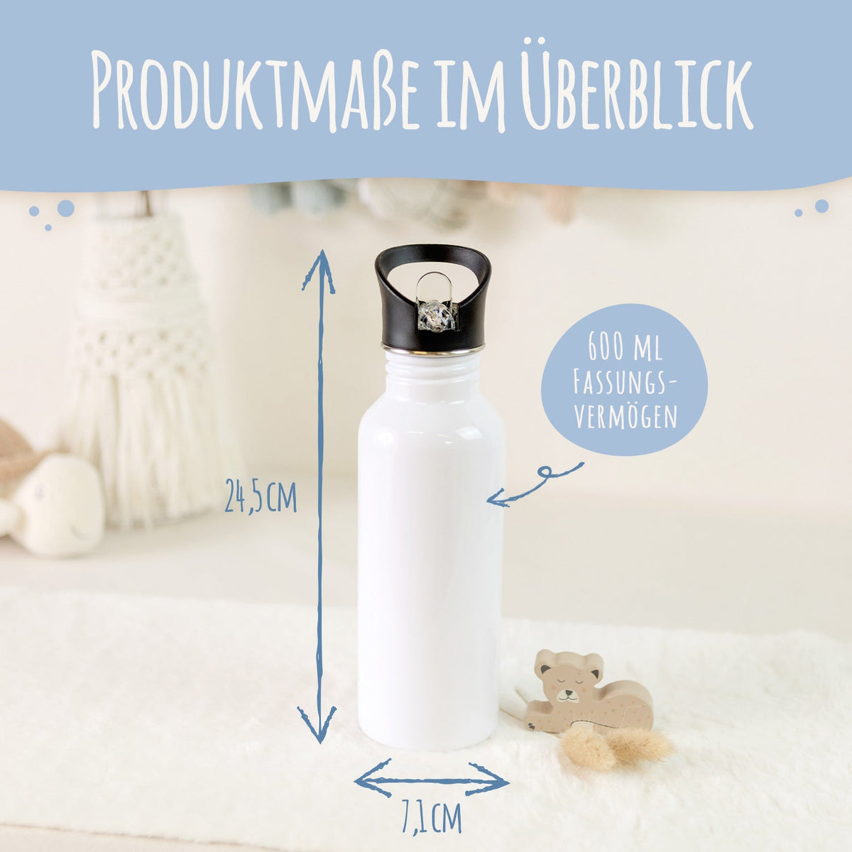 Bedruckte Trinkflasche aus Edelstahl - Ballon