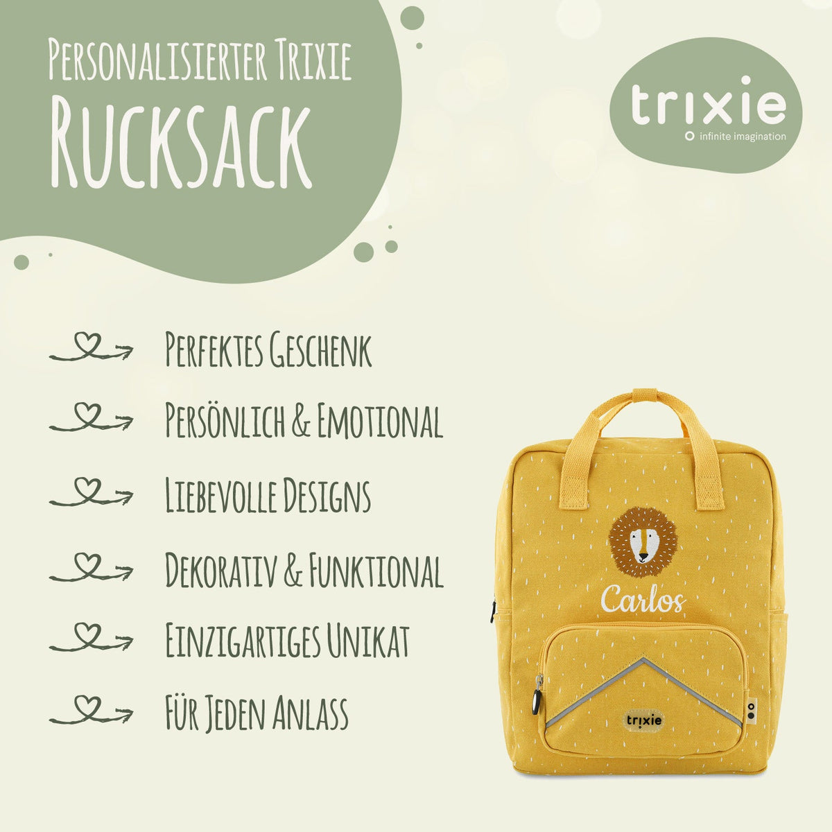 trixie - Personalisierter XXL Rucksack für Kinder