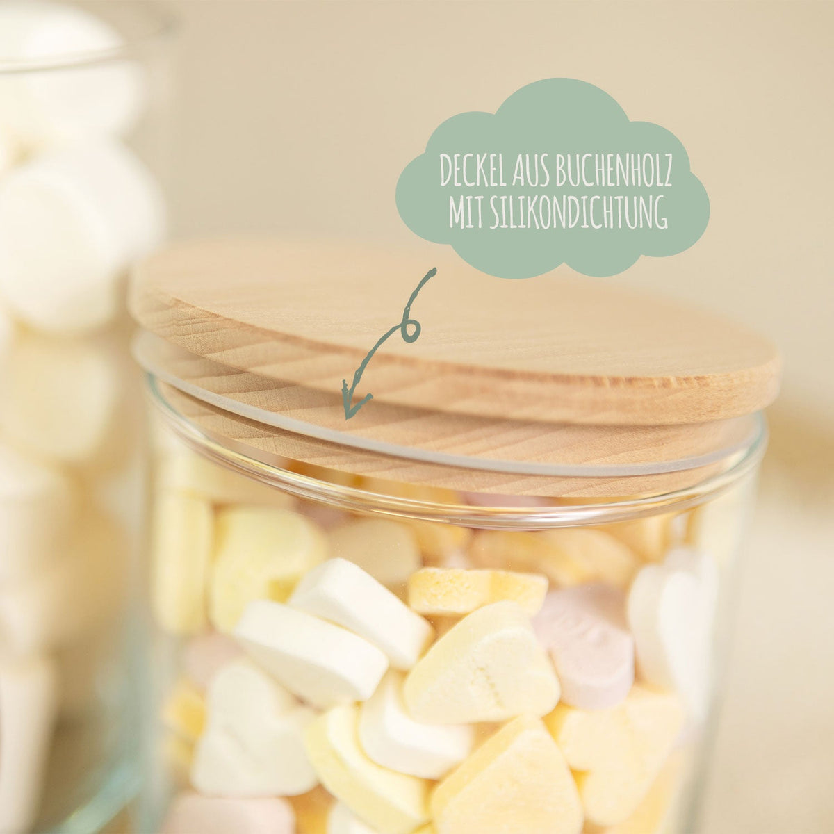 Graviertes Vorratsglas mit Holzdeckel - Mr & Mrs