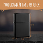 GRAVURZEILE x ZIPPO Personalisiertes Sturmfeuerzeug - Oldtimer - Windfest und Langlebig - Nachfüllbar