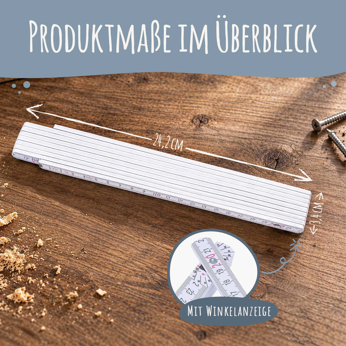 Zollstock 2 Meter - Bester Papa, Opa oder Onkel der Welt
