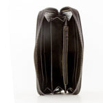 Leder Portemonnaie Metallic Schwarz