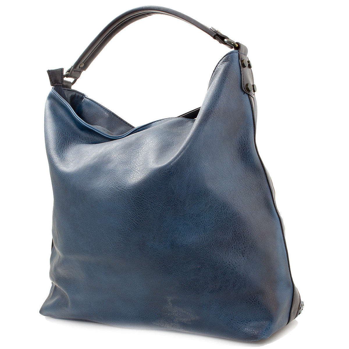 Schultertasche Beutel mit Flechtoptik Blau