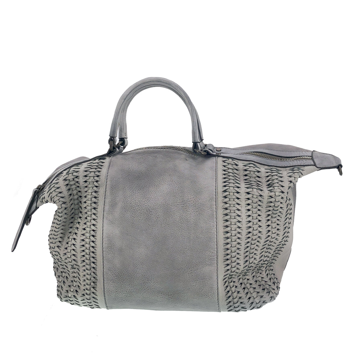 Vintage Tasche mit seitlichem Flechteinsatz