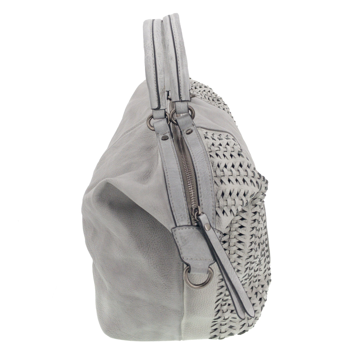 Vintage Tasche mit seitlichem Flechteinsatz