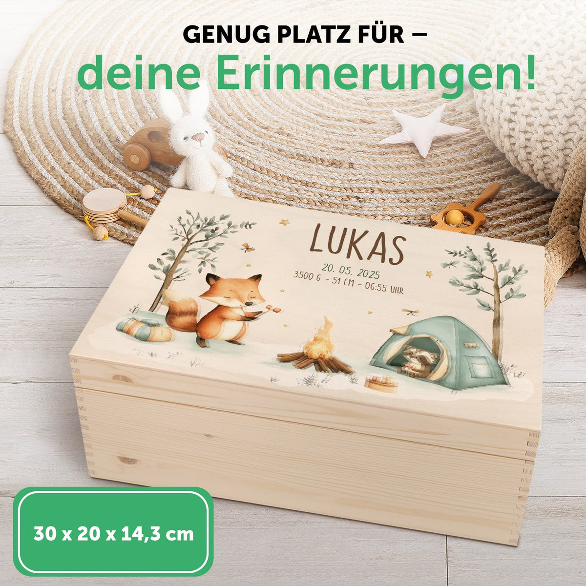 Erinnerungskiste für Kinder mit UV-Druck - Camping