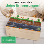 Erinnerungskiste für Kinder mit UV-Druck im Pixelerde Design