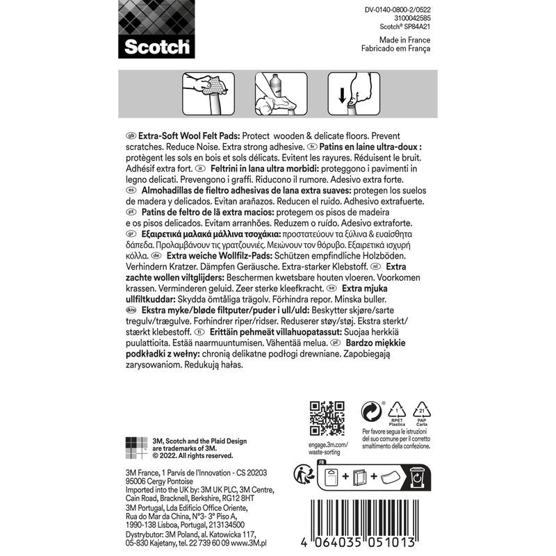 Scotch® Extra weiche Filzpads, selbsthaftend, beige