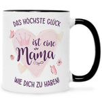 Bedruckte Tasse mit Spruch Das höchste Glück