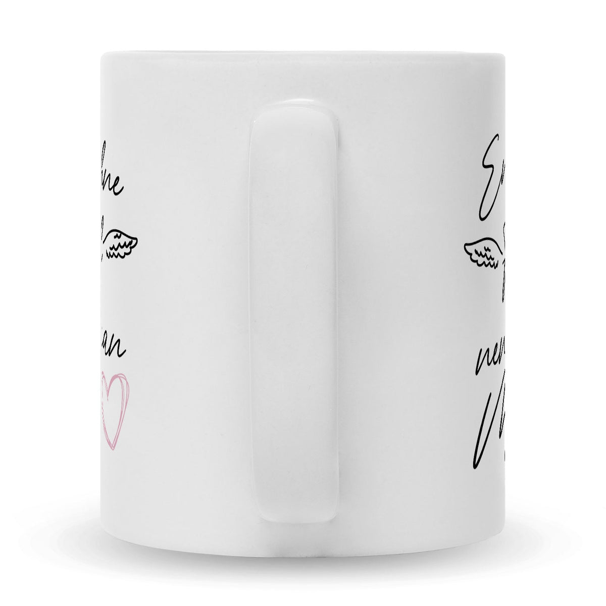 Bedruckte Tasse mit Spruch Engel ohne Flügel