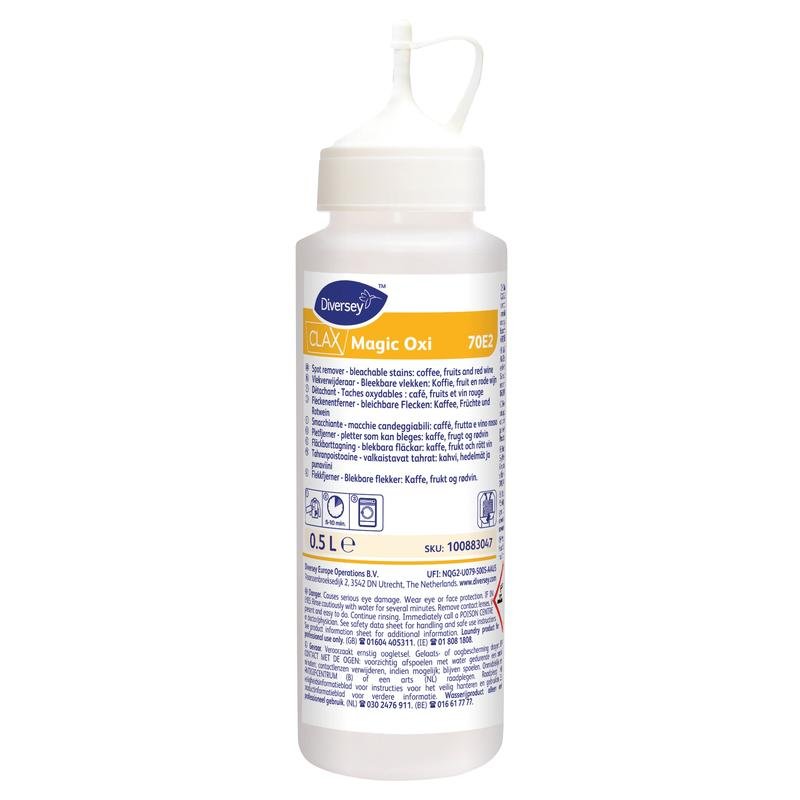 Clax Magic Oxi, Fleckenentferner für Kaffee, Tee und Rotwein | Dosierflasche (500 ml)