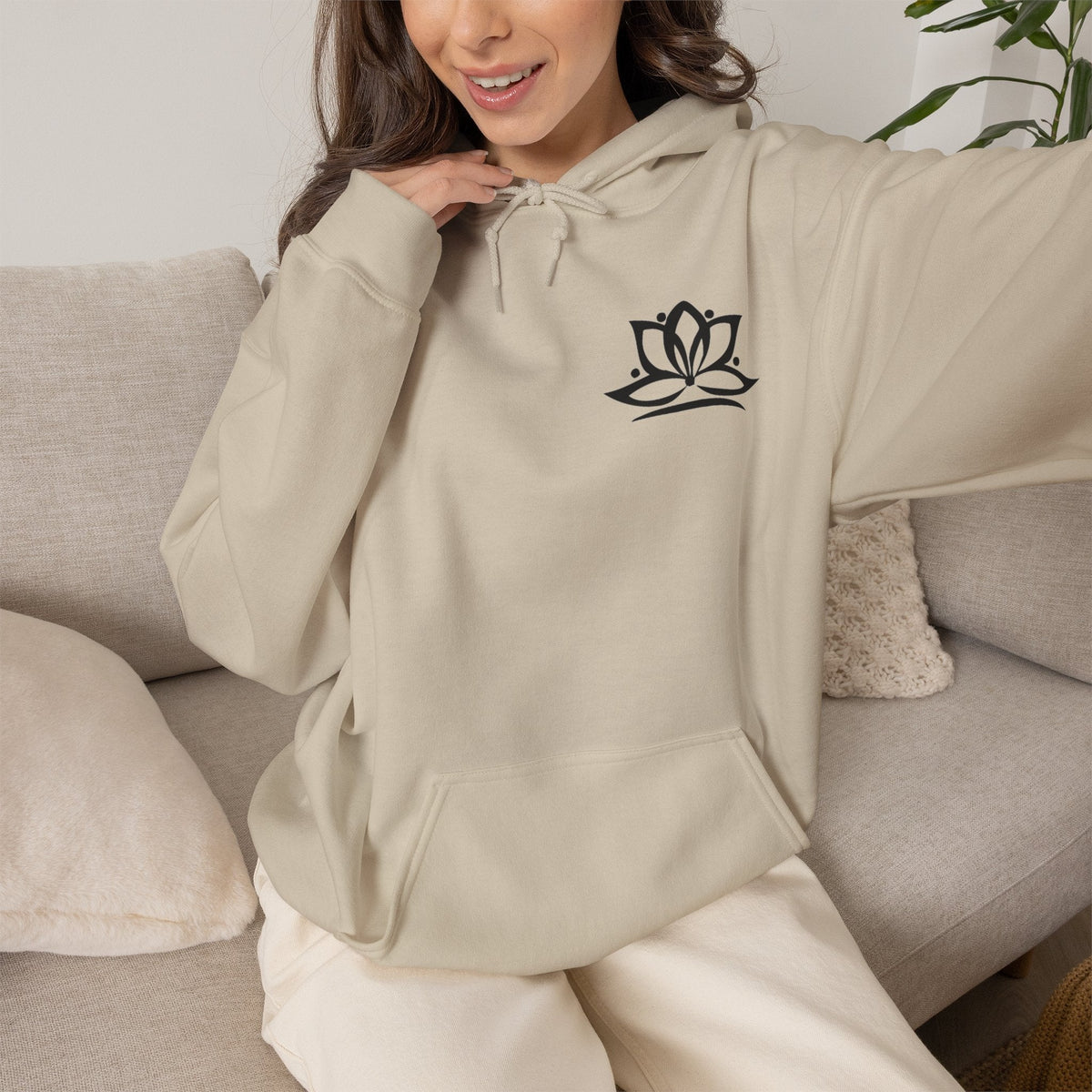Lotus-Mandala-Hoodie mit Om-Symbol – Spirituelles Yoga-Sweatshirt